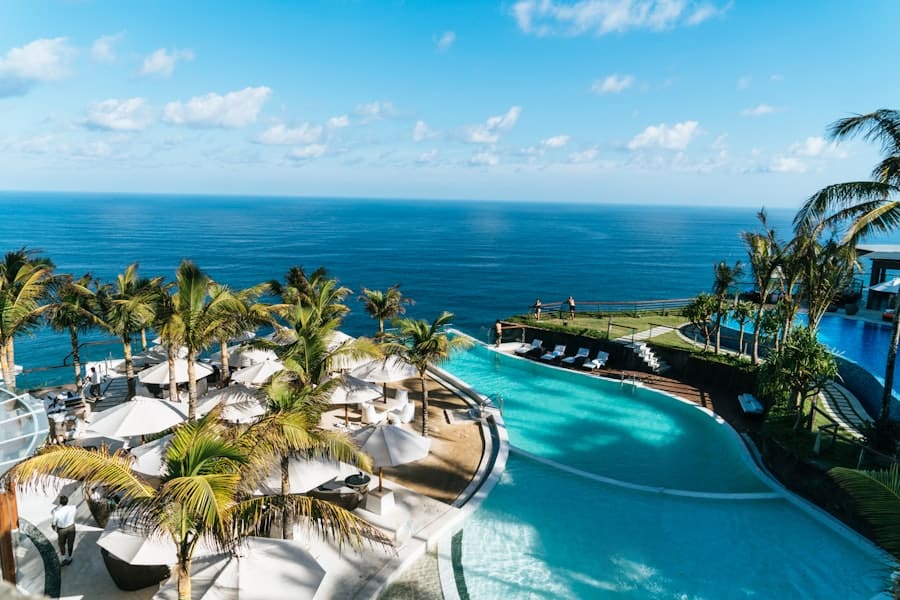 Tropical resort coastline in Malaysia